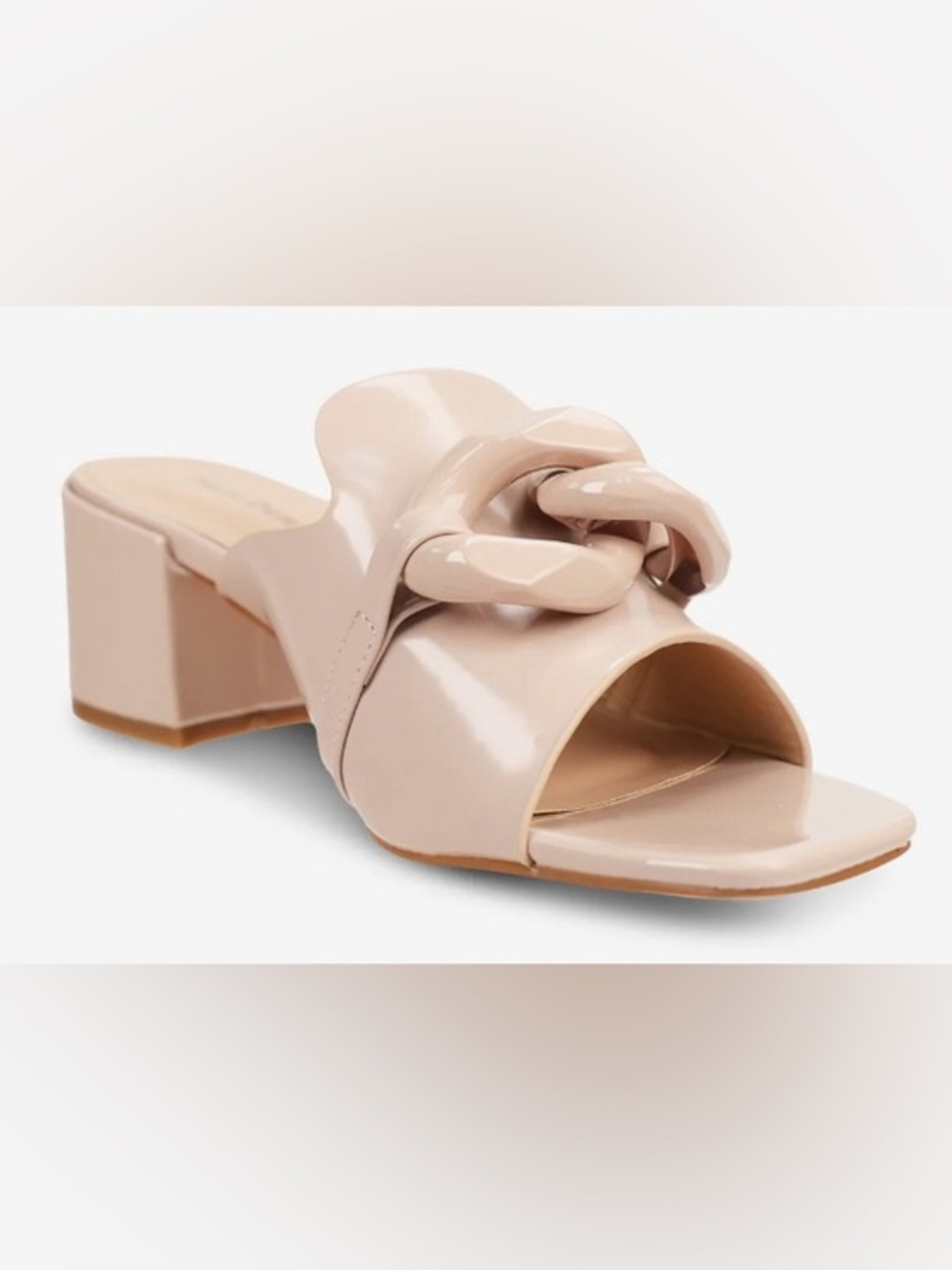 Pierre Dumas Chain Detail Sandal Nude: Size 8.5